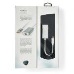 Nedis USB-C™ Sovitin | USB 3.2 Gen 1 | USB-C™ Uros | Mini DisplayPort Naaras | 0.20 m | Pyöreä | Kullattu | Nailon / Punottu | Hopea | Laatikko kannella ja ikkunalla