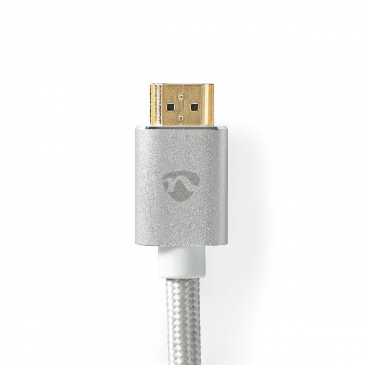 Nedis HDMI™ -kaapeli | HDMI™ liitin | DVI-D 24+1-Pin Uros | 2560x1600 | Kullattu | 2.00 m | Suora | Punottu | Hopea | Laatikko kannella ja ikkunalla