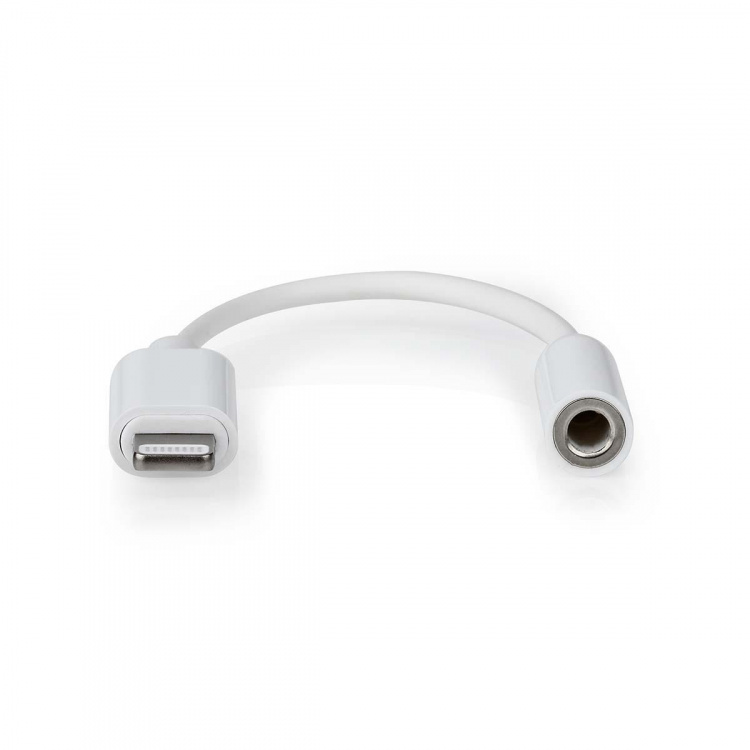 Nedis Lightning Sovitin | Apple Lightning 8-Pin | 3.5 mm naaras | Niklattu | 0.10 m | Pyöreä | PVC | Laatikko Nedis Lightning Sovitin | Apple Lightning 8-Pin | 3.5 mm naaras | Niklattu | 0.10 m | Pyöreä | PVC | Laatikko