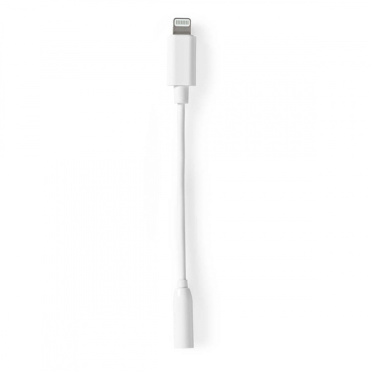 Nedis Lightning Sovitin | Apple Lightning 8-Pin | 3.5 mm naaras | Niklattu | 0.10 m | Pyöreä | PVC | Laatikko Nedis Lightning Sovitin | Apple Lightning 8-Pin | 3.5 mm naaras | Niklattu | 0.10 m | Pyöreä | PVC | Laatikko