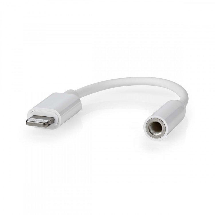 Nedis Lightning Sovitin | Apple Lightning 8-Pin | 3.5 mm naaras | Niklattu | 0.10 m | Pyöreä | PVC | Laatikko Nedis Lightning Sovitin | Apple Lightning 8-Pin | 3.5 mm naaras | Niklattu | 0.10 m | Pyöreä | PVC | Laatikko