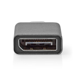 Nedis USB-C™ Sovitin | USB 3.2 Gen 1 | USB-C™ Uros | DisplayPort Naaras | 4K@60Hz | Pyöreä | Niklattu | Harmaa / Musta | Kirjekuori Nedis USB-C™ Sovitin | USB 3.2 Gen 1 | USB-C™ Uros | DisplayPort Naaras | 4K@60Hz | Pyöreä | Niklattu | Harmaa / Musta | Kirjekuori