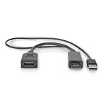 Nedis HDMI™ -sovitin | HDMI™ liitin | DisplayPort uros | Niklattu | Suora | PVC | Musta | 1 kpl | Kirjekuori