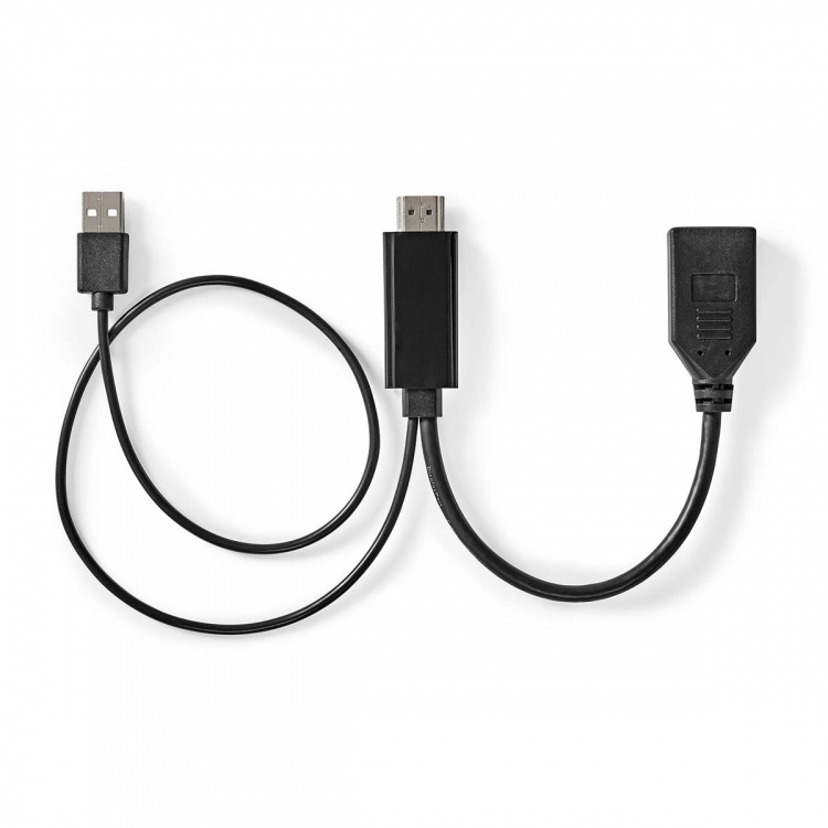 Nedis HDMI™ -sovitin | HDMI™ liitin | DisplayPort uros | Niklattu | Suora | PVC | Musta | 1 kpl | Kirjekuori