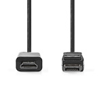Nedis DisplayPort kaapeli | DisplayPort uros | HDMI™ liitin | 4K@30Hz | Niklattu | 1.00 m | Pyöreä | PVC | Antrasiitti | Laatikko