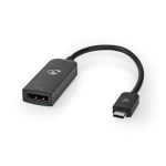 Nedis USB-C™ Sovitin | USB 3.2 Gen 1 | USB-C™ Uros | DisplayPort Naaras | 8K@30Hz | 0.20 m | Pyöreä | Niklattu | PVC | Musta | Laatikko Nedis USB-C™ Sovitin | USB 3.2 Gen 1 | USB-C™ Uros | DisplayPort Naaras | 8K@30Hz | 0.20 m | Pyöreä | Niklattu | PVC | Musta | Laatikko