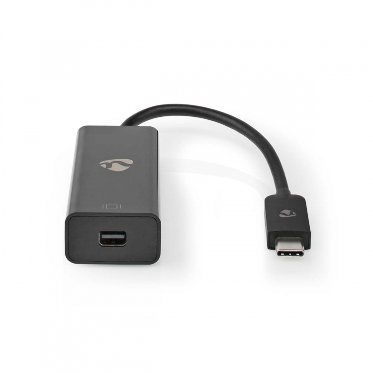 Nedis USB-C™ Sovitin | USB 3.2 Gen 1 | USB-C™ Uros | Mini DisplayPort Naaras | 8K@60Hz | 0.20 m | Pyöreä | Niklattu | PVC | Musta | Laatikko