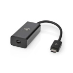 Nedis USB-C™ Sovitin | USB 3.2 Gen 1 | USB-C™ Uros | Mini DisplayPort Naaras | 8K@60Hz | 0.20 m | Pyöreä | Niklattu | PVC | Musta | Laatikko