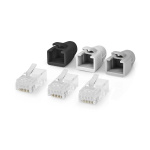 Nedis RJ45-liitin | RJ45 Pass Through | Kiinteä/juosteinen UTP CAT6 | Suora | Kullattu | 10 kpl | Polycarbonate | Harmaa / Musta / Valkoinen | Laatikko