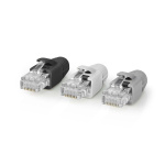 Nedis RJ45-liitin | RJ45 Pass Through | Kiinteä/juosteinen UTP CAT6 | Suora | Kullattu | 10 kpl | Polycarbonate | Harmaa / Musta / Valkoinen | Laatikko