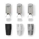 Nedis RJ45-liitin | RJ45 Pass Through | Kiinteä/juosteinen FTP CAT7 | Suora | Kullattu | 10 kpl | Polycarbonate | Harmaa / Musta / Valkoinen | Laatikko Nedis RJ45-liitin | RJ45 Pass Through | Kiinteä/juosteinen FTP CAT7 | Suora | Kullattu | 10 kpl | Polycarbonate | Harmaa / Musta / Valkoinen | Laatikko
