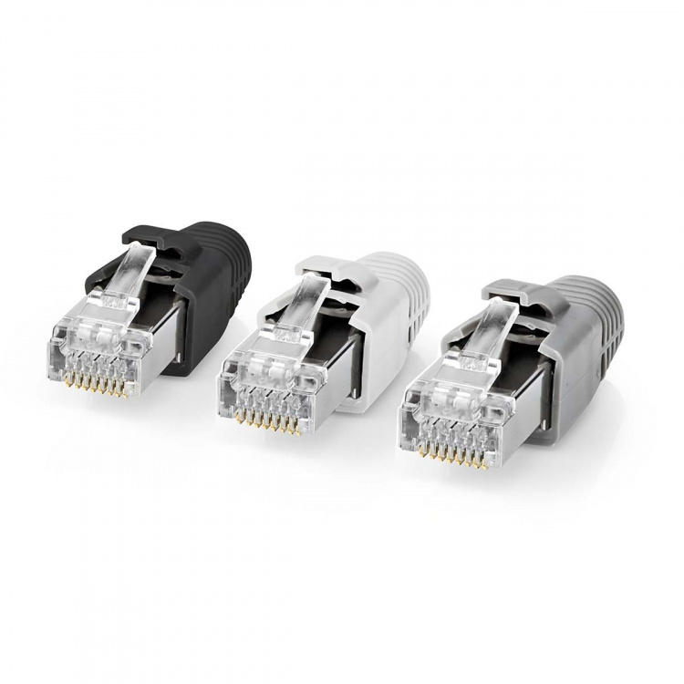 Nedis RJ45-liitin | RJ45 Pass Through | Kiinteä/juosteinen FTP CAT7 | Suora | Kullattu | 10 kpl | Polycarbonate | Harmaa / Musta / Valkoinen | Laatikko Nedis RJ45-liitin | RJ45 Pass Through | Kiinteä/juosteinen FTP CAT7 | Suora | Kullattu | 10 kpl | Polycarbonate | Harmaa / Musta / Valkoinen | Laatikko