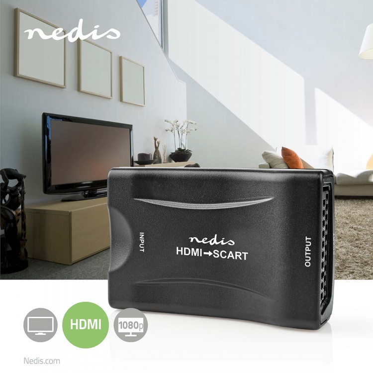 Nedis HDMI ™ Muunnin | HDMI™ Input | SCART Female | Yksisuuntainen | 1080p | 1.2 Gbps | ABS-Muovi | Musta
