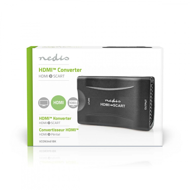 Nedis HDMI ™ Muunnin | HDMI™ Input | SCART Female | Yksisuuntainen | 1080p | 1.2 Gbps | ABS-Muovi | Musta