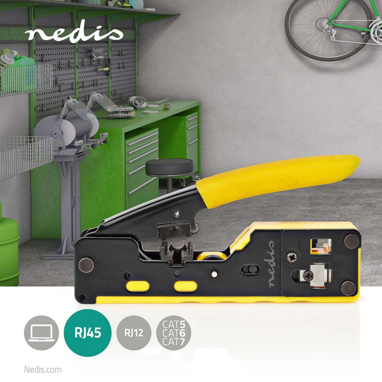 Nedis Kuorintapihdit | CAT5 / CAT5e / CAT6 / CAT6a / CAT7 / RJ12 / RJ45 | Kuorinta / Leikkaus / Pihdit | Kumi / Teräs | Keltainen / Musta Nedis Kuorintapihdit | CAT5 / CAT5e / CAT6 / CAT6a / CAT7 / RJ12 / RJ45 | Kuorinta / Leikkaus / Pihdit | Kumi / Teräs | Keltainen / Musta