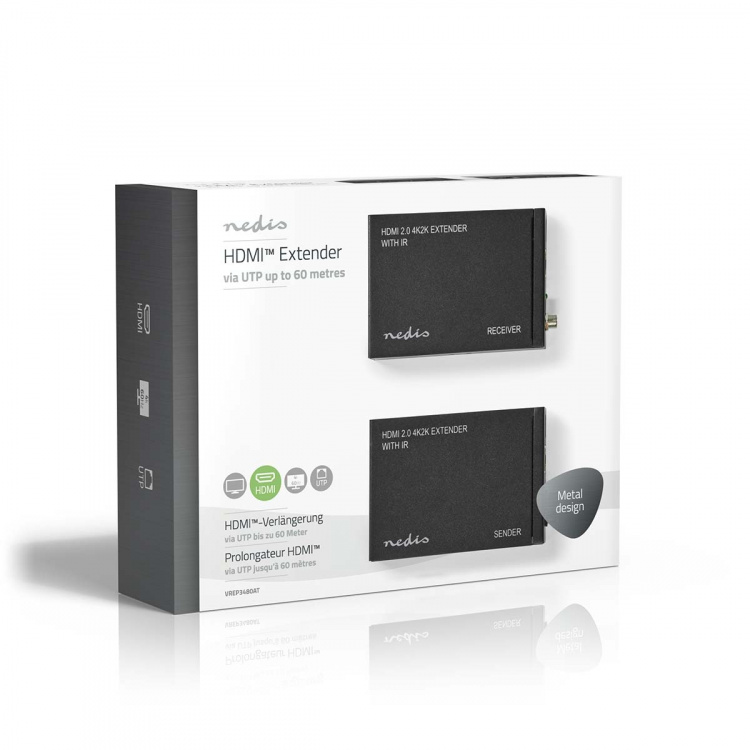 Nedis HDMI™ Vahvistin | Cat6 yli | Jopa 60m | 4K@60Hz | 18 Gbps | Metalli | Antrasiitti Nedis HDMI™ Vahvistin | Cat6 yli | Jopa 60m | 4K@60Hz | 18 Gbps | Metalli | Antrasiitti