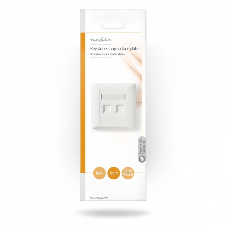 Nedis Verkko Keystone Etulevy | Etulevy RJ45 | 2-Porttinen port(s) | ABS-Muovi | Valkoinen | Kirjekuori Nedis Verkko Keystone Etulevy | Etulevy RJ45 | 2-Porttinen port(s) | ABS-Muovi | Valkoinen | Kirjekuori
