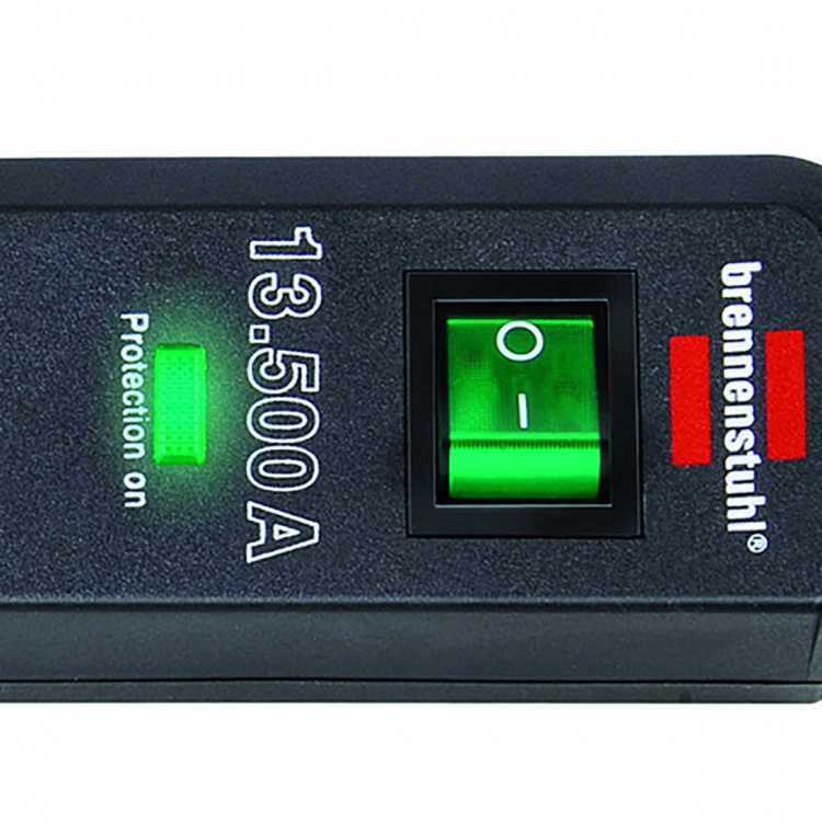 brennenstuhl Ylijännitesuojattu Jatkopistorasia Eco-Line 6-Paikkaa1.50 m - Suojakosketin