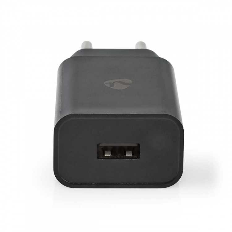 Nedis Seinälaturi | 12 W | Pikalataus-toiminto | 1x 2.4 A A | Lähtöliitäntöjen määrä: 1 | USB-A | USB Type-C™ (irrallinen) Kaapeli | 1.00 m | Single Voltage Output | Musta