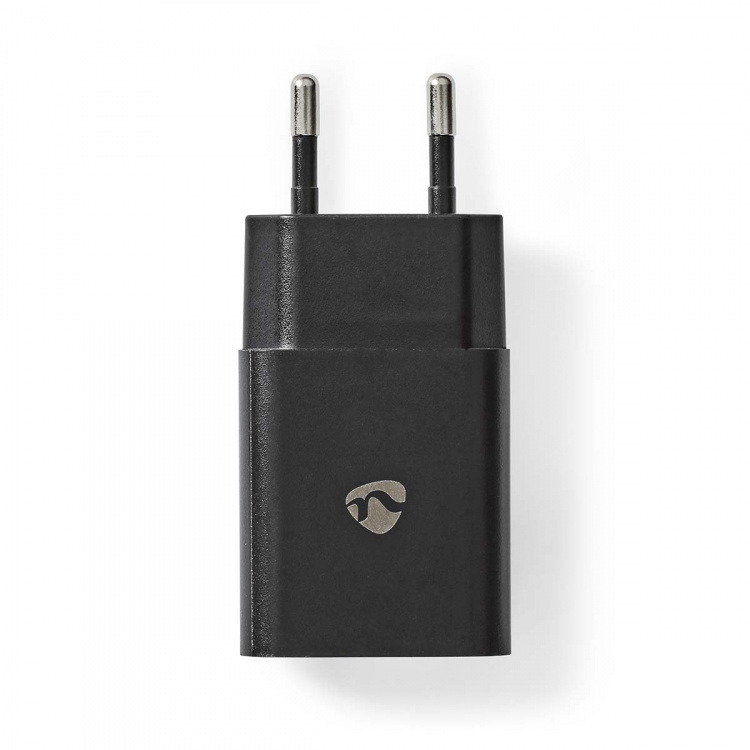 Nedis Seinälaturi | 12 W | Pikalataus-toiminto | 1x 2.4 A A | Lähtöliitäntöjen määrä: 1 | USB-A | USB Type-C™ (irrallinen) Kaapeli | 1.00 m | Single Voltage Output | Musta