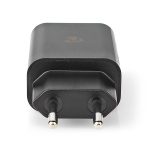 Nedis Seinälaturi | 18 W | Pikalataus-toiminto | 1.5 / 2.0 / 3.0 A | Lähtöliitäntöjen määrä: 1 | USB-A | Kaapeli ei sisälly | Automaattinen Jännitteen Valinta | Musta