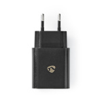 Nedis Seinälaturi | 18 W | Pikalataus-toiminto | 1.5 / 2.0 / 3.0 A | Lähtöliitäntöjen määrä: 1 | USB-A | Kaapeli ei sisälly | Automaattinen Jännitteen Valinta | Musta