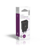 Nedis Seinälaturi | 18 W | Pikalataus-toiminto | 1.5 / 2.0 / 3.0 A | Lähtöliitäntöjen määrä: 1 | USB-A | Kaapeli ei sisälly | Automaattinen Jännitteen Valinta | Musta