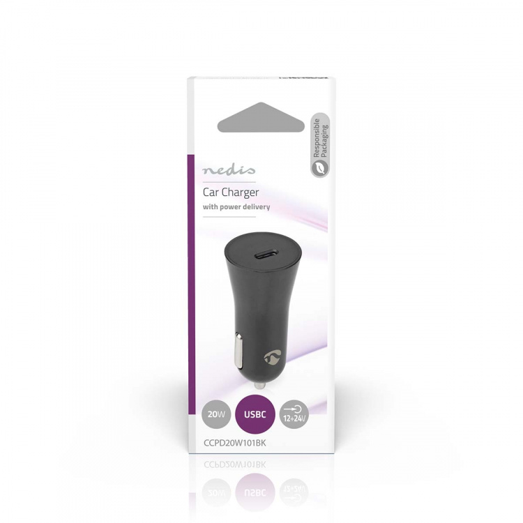 Nedis Autolaturi | 20 W | 1.67 / 2.22 / 3.0 A | Lähtöliitäntöjen määrä: 1 | Portin tyyppi: USB-C™ | Automaattinen Jännitteen Valinta