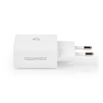 Nedis Seinälaturi | 20 W | PD3.0 20W | Pikalataus-toiminto | 1.67 A / 2.22 A / 3.0 A | Lähtöliitäntöjen määrä: 1 | USB-C™ | Lightning 8-Pin (irrallinen) Kaapeli | 1.00 m | Automaattinen Jännitteen Valinta | Valkoinen