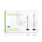 Nedis Kaiutinteline | Sopii käytettäväksi: Yleismalli | Lattia | 4.5 kg | Säädettävä korkeus | ABS-Muovi / Teräs | Musta