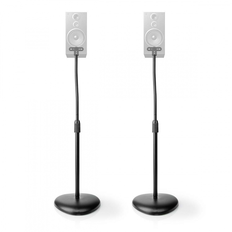 Nedis Kaiutinteline | Sopii käytettäväksi: Yleismalli | Lattia | 4.5 kg | Säädettävä korkeus | ABS-Muovi / Teräs | Musta