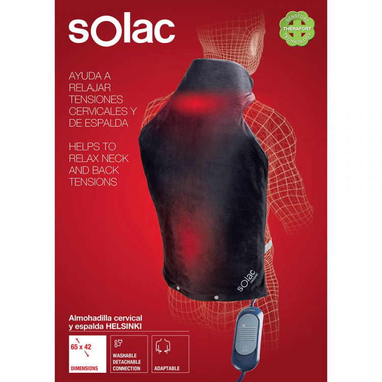Solac Ergonomic Heating Pad Helsinki Neck and lumbar Solac Ergonomic Heating Pad Helsinki Neck and lumbar