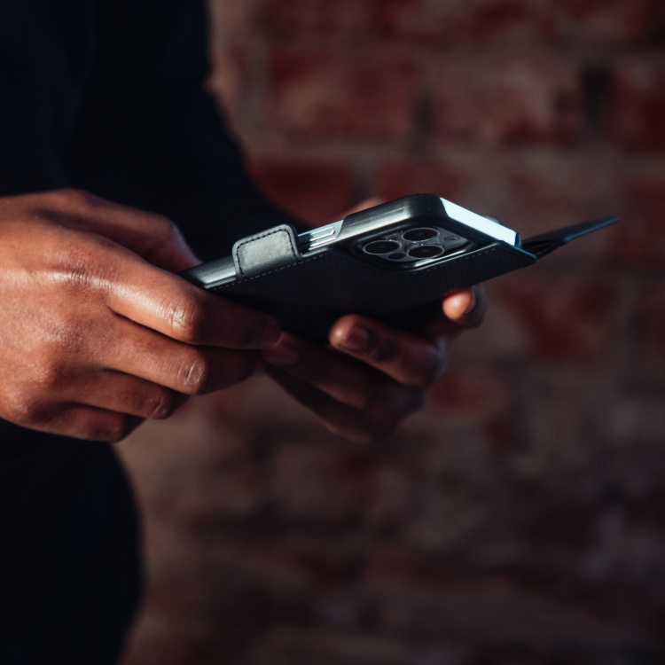 Krusell Nahka Puhelin lompakko iPhone 13 Mini Musta Krusell Nahka Puhelin lompakko iPhone 13 Mini Musta