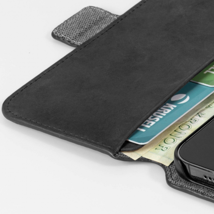 Krusell Nahka Puhelin Lompakko iPhone 13 Pro Max Musta