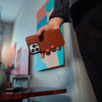 Krusell Nahka Puhelin lompakko iPhone 13 Cognac Krusell Nahka Puhelin lompakko iPhone 13 Cognac