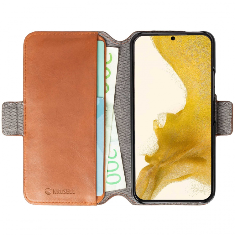 Krusell Nahka Puhelin lompakko Galaxy S22 Cognac Krusell Nahka Puhelin lompakko Galaxy S22 Cognac