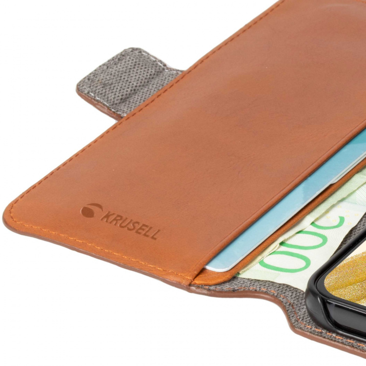 Krusell Nahka Puhelin lompakko Galaxy S22 Cognac Krusell Nahka Puhelin lompakko Galaxy S22 Cognac