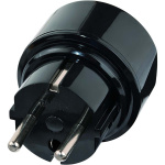 brennenstuhl Matkapistoke / matkasovitin (matkapistorasian sovitin Euro-pistorasiaan ja Australian, Kiinan pistokkeeseen) musta