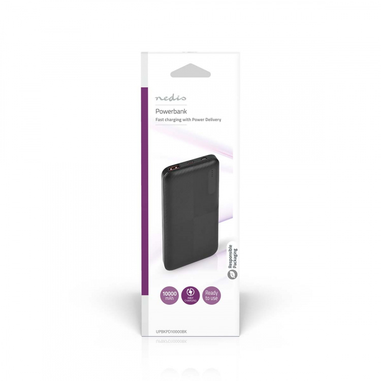 Nedis Virtapankki | 10000 mAh | 1.5 / 2.0 / 3.0 A | Lähtöliitäntöjen määrä: 2 | Lähtöliitäntä: 1x USB-A / 1x USB-C™ | Sisääntulon liitäntä: 1x Micro USB / 1x USB-C™ | PD2.0 18W | Litium-Polymeeri Nedis Virtapankki | 10000 mAh | 1.5 / 2.0 / 3.0 A | Lähtöliitäntöjen määrä: 2 | Lähtöliitäntä: 1x USB-A / 1x USB-C™ | Sisääntulon liitäntä: 1x Micro USB / 1x USB-C™ | PD2.0 18W | Litium-Polymeeri