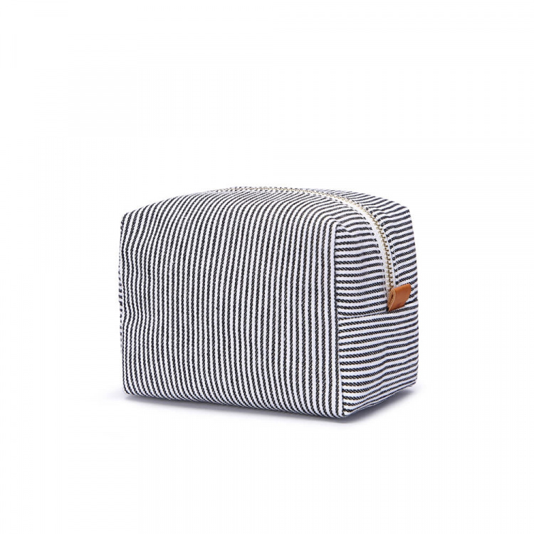 Kungsbacka Necessär Frida Square medium Black and White Stripe