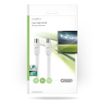 Nedis Koaksiaalikaapeli | IEC (Coax) Uros | IEC (Coax) Uros | Niklattu | 90 dB | 75 Ohm | Tuplasuojattu | 10.0 m | Pyöreä | PVC | Valkoinen | Kirjekuori Nedis Koaksiaalikaapeli | IEC (Coax) Uros | IEC (Coax) Uros | Niklattu | 90 dB | 75 Ohm | Tuplasuojattu | 10.0 m | Pyöreä | PVC | Valkoinen | Kirjekuori