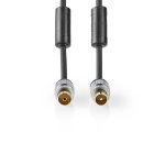 Nedis Koaksiaalikaapeli | IEC (Coax) Uros | IEC (Coax) Naaras | Kullattu | 75 Ohm | Tuplasuojattu | 10.0 m | Pyöreä | PVC | Antrasiitti | Simpukkalaatikko