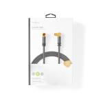 Nedis Koaksiaalikaapeli | IEC (Coax) Uros | IEC (Coax) Naaras | Kullattu | 75 Ohm | Nelinkertainen suojaus | 5.00 m | Pyöreä | Puuvilla | Gun Metal Harmaa / Harmaa | Laatikko kannella ja ikkunalla