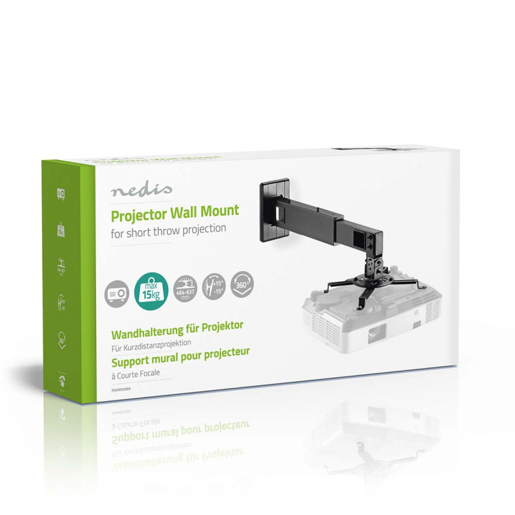 Nedis Projektoriteline | Täysin Säädettävä | 15 kg | Käänneltävä | Kallistettava | Teräs | Musta