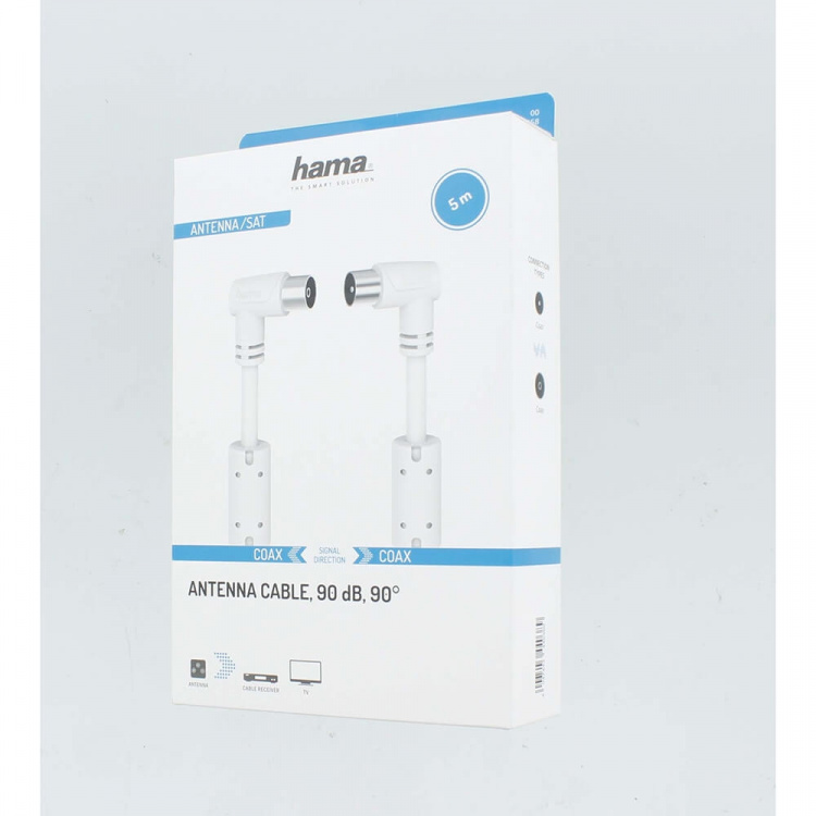 Hama Cable Antenna Angle 90dB White 5.0m Hama Cable Antenna Angle 90dB White 5.0m