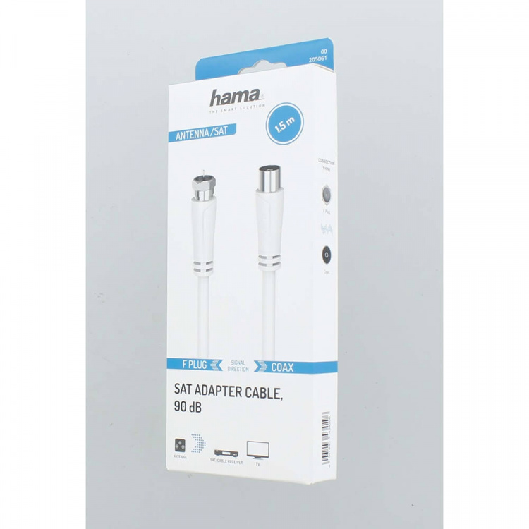Hama Antenna Cable SAT 90dB F-Coax White 1.5m Hama Antenna Cable SAT 90dB F-Coax White 1.5m