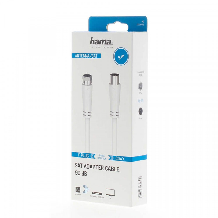 Hama Antenna Cable SAT 90dB F-Coax White 3.0m Hama Antenna Cable SAT 90dB F-Coax White 3.0m