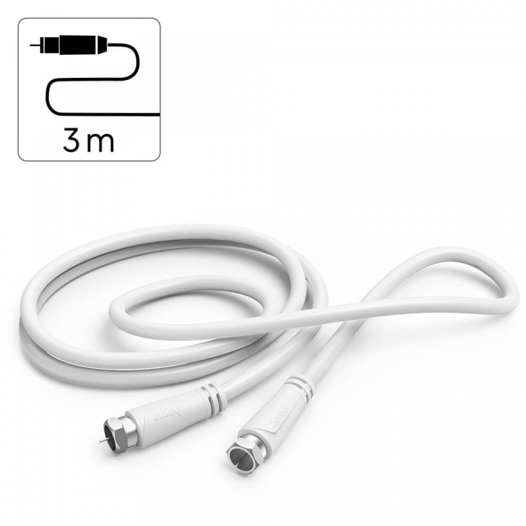Hama Antenna Cable SAT 90dB F-F White 3.0m Hama Antenna Cable SAT 90dB F-F White 3.0m