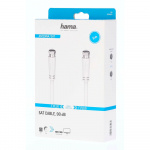 Hama Antenna Cable SAT 90dB F-F White 5.0m