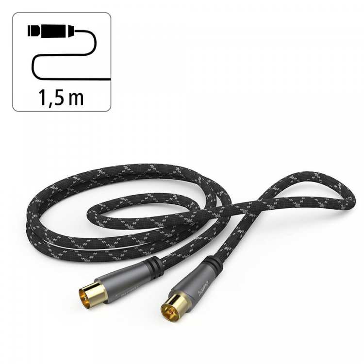 Hama Cable Antenna 120dB Black/Grey 1.5m